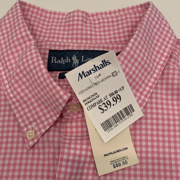 Ralph Lauren Custom Fit Pink & White Button Down, XL, NWT - Picture 4 of 10